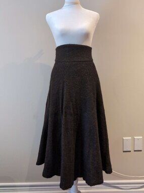 VINTAGE Brown Wool Blend Skirt Dark Academia